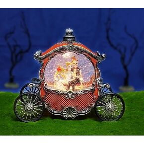 Midnight Manor Halloween Carriage LED Lighted Acrylic Water Globe