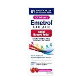 Emetrol Children's Non-Drowsy Nausea Relief - Liquid Nausea Medicine for Upset Stomach - Nausea Relief for Kids - Mixed Berry Flavor - 4fl oz