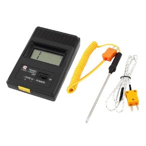 YOKIVE K-Type Digital Thermometer Temperature Reader Sensor, -50-1300C Thermometer with Thermocouple Probe, Great for Factory, Industry (Black, 108x7mm)