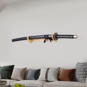 Samurai Sword Wall Mount-Katana Stand Wall Mount-Sword Wall Mount Display-Samurai Sword Wall Mount 2 Tier-Sword Wall Mount-Martial Arts Swords Mount Display- (Swords Not Included)