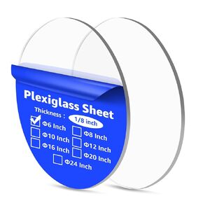 Art3d 2Pcs 1/8" Round Clear Acrylic Sheets, 20 Inch Diameter Transparent Circle Blanks, Round Plexiglass Disc, Circle PET Panel for DIY, Cake, Crafts, Table Top