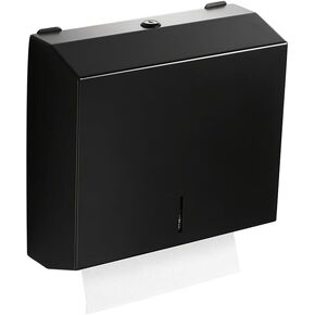 Commercial Matte Black Paper Towel Dispenser, C-Fold Paper Hand Towel Holder Wall Mounted Stainless Steel Tissue Dispenser for Office/Bathroom/Restroom/Kitchen