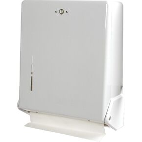 San Jamar T1905WH True Fold Commercial Towel Dispenser, 500 Multifold / 300 C-Fold Towel Capacity, White, 14.5" x 11.6" x 5"