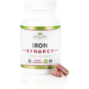 Health As It Ought To Be Iron Syn3rgy Supplement | Physician Formulated Capsules with Iron, Copper, Beet Root, Vitamin C | 60 Capsules