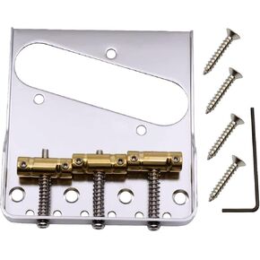Vintage Telecaster Bridge with Brass Compensated 3-Saddles Assembly Fit Fender Telecaster Tele Electric Guitar