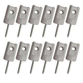 Electric Fence Insulator Porcelain Lag Screw Insulator - 25 Pack (25 Grey Porcelain Lag Screw Insulators)