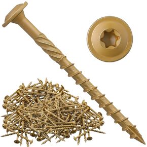 200 Pcs Construction Lag Screws #14 x 3 Inch Exterior Structural Coated Star Drive Construction Screws 3 Inch with Modified Truss Washer Head