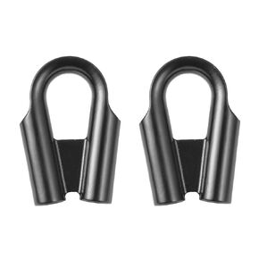 1/2" Stainless Steel Rope Tube Thimble with Gusset 2Pcs, Suitable for 3/8" - 1/2" Wire or Winch Rope (Black)