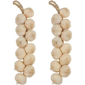 Garneck Fake Garlic 2Pcs Artificial Garlic Fake Hanging Garlic String Decor Home Kitchen Artificial Vegetable Garlic Strings Decorations in Saudi Arabia