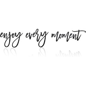 Ecqizer Metal Enjoy Every Moment Wall Sign Decor Metal Cut Words Laser Cut Words Metal Words Hallway Wall Decor Enjoy Every Moment Sign Wall Decor for Home Living Room, Bedroom, Bathroom and More