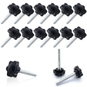 M6 x 40mm Thread Clamping Knob,Hex Star Knurled Thumb Screw Knobs,Tightening Nuts Knob,Hand Knob Pack of 15