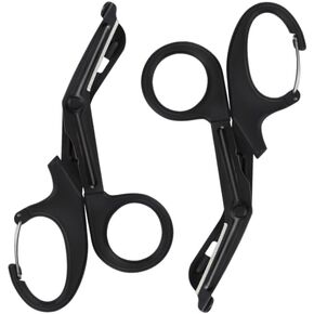 Trauma Shears 7.5 Inches Stainless Steel Surgical/Medical Scissors - Fluoride-Coated w/Non-Stick Blades Bandage Scissor for Nurses | Black
