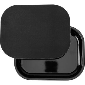 Black Rolling Trays with Cover Metal Tray with Soft Magnetic Lid Small Tray with Spill Proof Cute Blank Decorative Tray for Home or On-The-Go(7" x 5.5") in Saudi Arabia