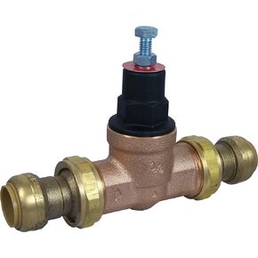 صمام تنظيم الضغط المزدوج EB45 من Cash Acme 3/4 بوصة (PRV)، ادفع لتوصيل تركيبات السباكة النحاسية، 45 رطل لكل بوصة مربعة، 24432-0045 in Kuwait