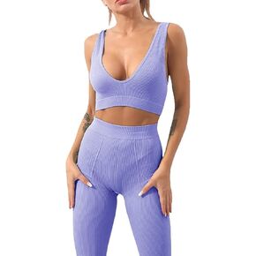 niyokki Workout Sets for Women Two Piece Sexy Summer Sports Bra and Crossover Shorts Matching Workout Set