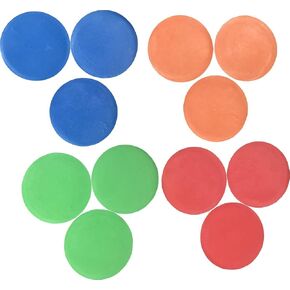 Set Of 12 Flat Rubber Disc Spot Markers Cones 8" Diameter With Carry Bag