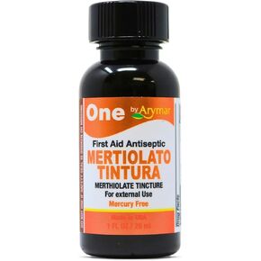 Mertiolato Tintura - Gentle Solution for Minor Cuts, Scrapes, and Burns, 1oz