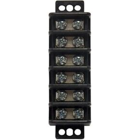 GARDNER BENDER GTB-406 6Circuit Terminal Block , Black , Black