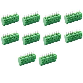150V 6A 2.54mm Pitch 10 Pin PCB Mount Screw Type Terminal Block Connector, Pack of 10
