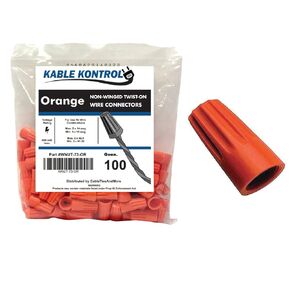 Kable Kontrol Wire Connectors for Electrical Wires 14-12 AWG - 100 Pcs - Non-Winged Wire Caps Screw Terminals Twist fits Wire – Yellow