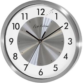 Non Ticking Silent Wall Clock Decorative,Analog Metal Wall Clock Battery Operated,Bedroom/Living Room/Office/Kitchen Clock,10 Inch