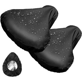 Bike Seat Waterproof Cover, 2pcs Bicycle Seat Rain Covers with Elastic, Bike Cushion Seat Protector for Most Bikes, Rain and Dust Resistant, Outdoor Travel Accessories for Men & Women