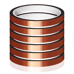 6 Rolls Heat Tape for Sublimation, 10mm×33m(108ft) Heat Transfer Tape, Heat Resistant Tape, Adhesive Transfer Tape, No Residue