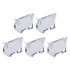 MECCANIXITY DIN Rail Mount Fuse Holder Terminal Blocks Screw Type Grey UK5 Pack of 10