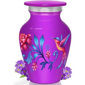 Small Urns for Human Ashes Keepsake, Mini Cremation Urns for Women Men Mom Dad, Keepsake Urns for Family, Decorative Urns, Sharing Memorial Urn, Great Memorial Gifts for Loss of Loved One - Purple
