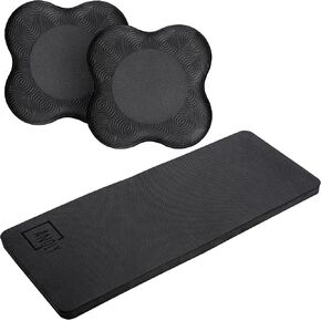 Anoly's Yoga Support Pad Set 2 Pads + 1 Mat Black - Yoga Props, Tools, Equipment and Accessories for Men and Women. Elbows and Knee Cushion for Yoga, Pilates, Meditation, Fitness and Home Workouts in Saudi Arabia