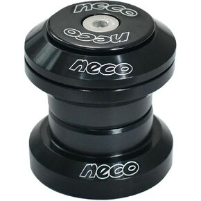 NECO 1-1/8" CNC Alloy Threadless MTB Road Headset with Top Cap, Black, NC2860