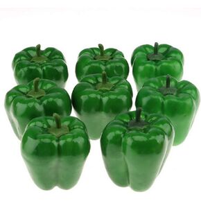 8pcs Artificial Big Bell Green Pepper Decoration Fake Vegetable Home Kitchen Cabinet Food Toy Model