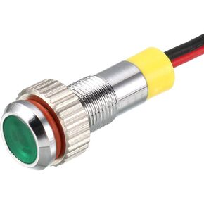 uxcell Signal Indicator Light AC/DC 12V 6mm Dash Lamp Flush Panel Mount Blue LED Metal Shell