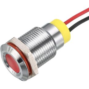 uxcell Signal Indicator Light AC/DC 12V 6mm Dash Lamp Flush Panel Mount Blue LED Metal Shell in Saudi Arabia