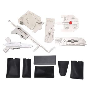 6Pcs Fillet Weld Gauge Set Fillet Welding Inspection Gauge Set Fillet Include Hi Lo Gauge Angle Measuring Tool