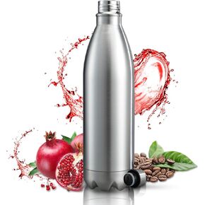 DAVID R Stainless Steel Water Bottle, Heavy Duty Double Wall Vacuum Insulated Flask (17 Oz), Sports water bottle, 100% Leakproof, sweatproof and Unbreakable Bottle