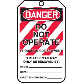 Accuform Lockout Tags, Pack of 5, Danger Do Not Operate Equipment Locked Out by, US Made OSHA Compliant Tags, Tear & Water Resistant PF-Cardstock, 5.75"x 3.25", MLT409CTM