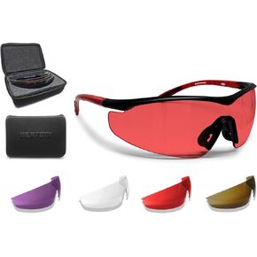 Bertoni Shooting Glasses with 4 Interchangeable AntiFog Lenses Carrying Case – SH898 Tactical Protective Trap Safety Glasses