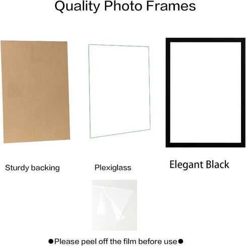 8x12 إطار صورة أسود مجموعة من 6 إطار صور 8x12 أسود ملصق إطارات جدار معرض إطارات الصور إطارات الصور الخشبية الهندسية in Saudi Arabia