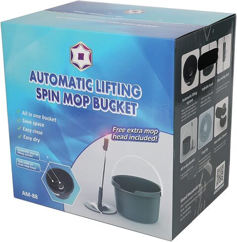 Grand Automatic Lifting Dry and Wet Spin mop and Bucket Gray in Saudi Arabia