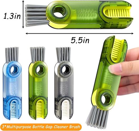 3 in 1 Multipurpose Bottle Gap Cleaner Brush,3 Pack Cup Cover Cleaning Brush,Cup Crevice Cleaning Tools,Water Bottle Cleaner Brush,Home Kitchen Cleaning Tools in Saudi Arabia