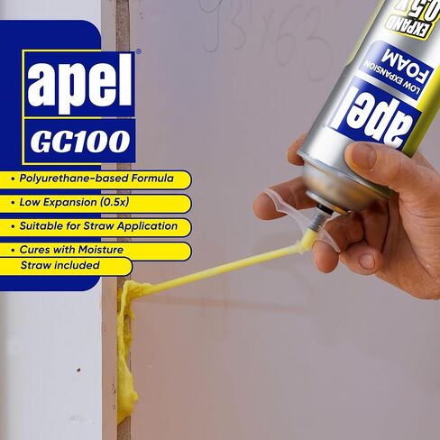 apel GC100 Low Expansion Polyurethane Spray Foam, Window Door Insulation, Crack Filler Expanding Foam, Expand 0.5X, 30 fl oz - 1 Pack in Saudi Arabia