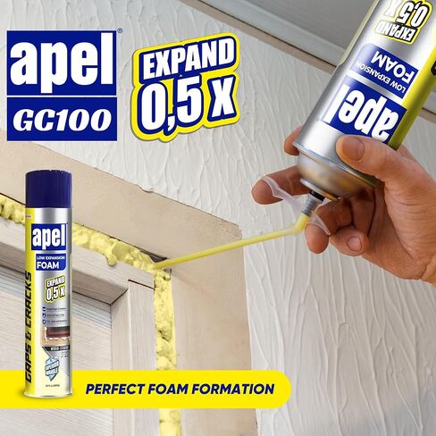 apel GC100 Low Expansion Polyurethane Spray Foam, Window Door Insulation, Crack Filler Expanding Foam, Expand 0.5X, 30 fl oz - 1 Pack in Saudi Arabia