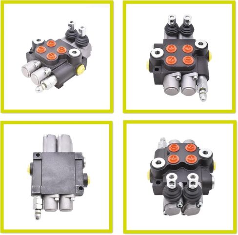Hydraulic Directional Control Valve, 2 Spool 13GPM SAE Ports Double Acting Hydraulic Valve 3600 PSI Double Acting Valve Adjustable Relief Lever Handle Tractors Loaders Tanks in Saudi Arabia