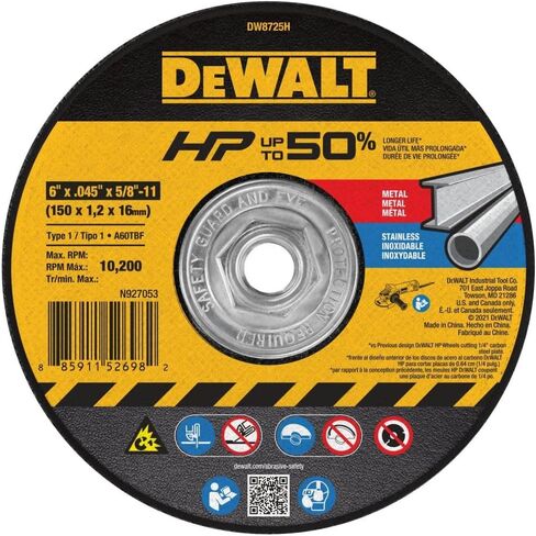 DEWALT DW8725H 6" x .045" x 5/8"-11 Hp Aluminum Oxide Cutoff Wheel in Kuwait