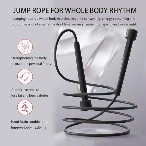 Jump Rope, Adjustable Kids Jump Rope Set, Tangle Free Skipping Rope, Lightweight Jump Ropes for Fitness, 9.2ft Pvc Jump Rope for Kids 8-12, Women, Men - Jumping Rope for Workout in Saudi Arabia