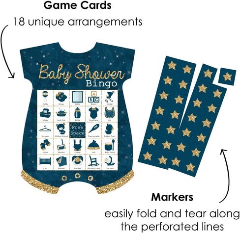 Big Dot of Happiness Twinkle Twinkle Little Star - Picture Bingo Cards and Markers - Baby Shower Shaped Bingo Game - Set of 18 in Saudi Arabia