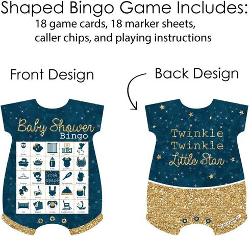 Big Dot of Happiness Twinkle Twinkle Little Star - Picture Bingo Cards and Markers - Baby Shower Shaped Bingo Game - Set of 18 in Saudi Arabia