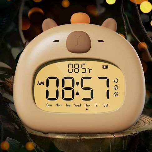 Kids Toast Night Light Alarm Clock, Kids Sleep Trainer, Cute Toast Clock Dimmable Night Light, Ideal Christmas Birthday Gift for Kids Adults(Toast Clock-Yellow) in Saudi Arabia