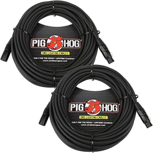 كابلات إضاءة DMX ذات 3 سنون PHDMX25 من Pig Hog - عبوتان (25 قدمًا) in Kuwait